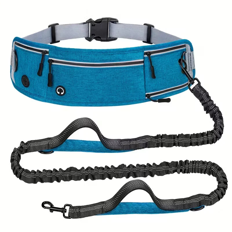 Hands-Free Dog Leash with Running Waist Bag, Retractable Bungee
