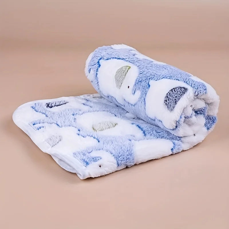 Soft and Cozy Cartoon Elephant Pet Blanket