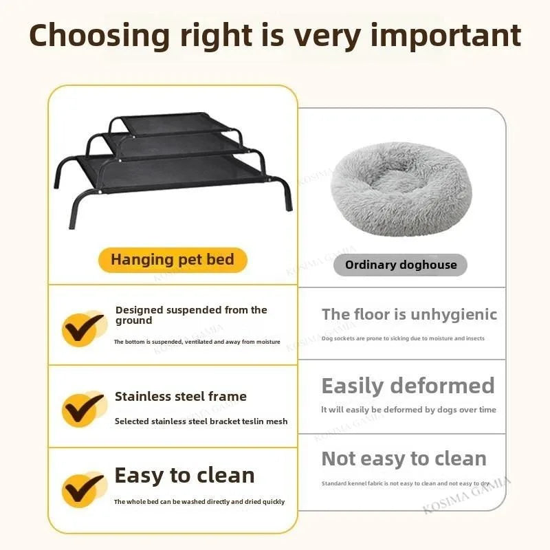 Cooling Elevated Dog Bed with Non-Slip Floor Protectors and