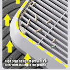 Litter Catcher Litter Trap Mat Cat Ramp Double Layer Elevated Tray