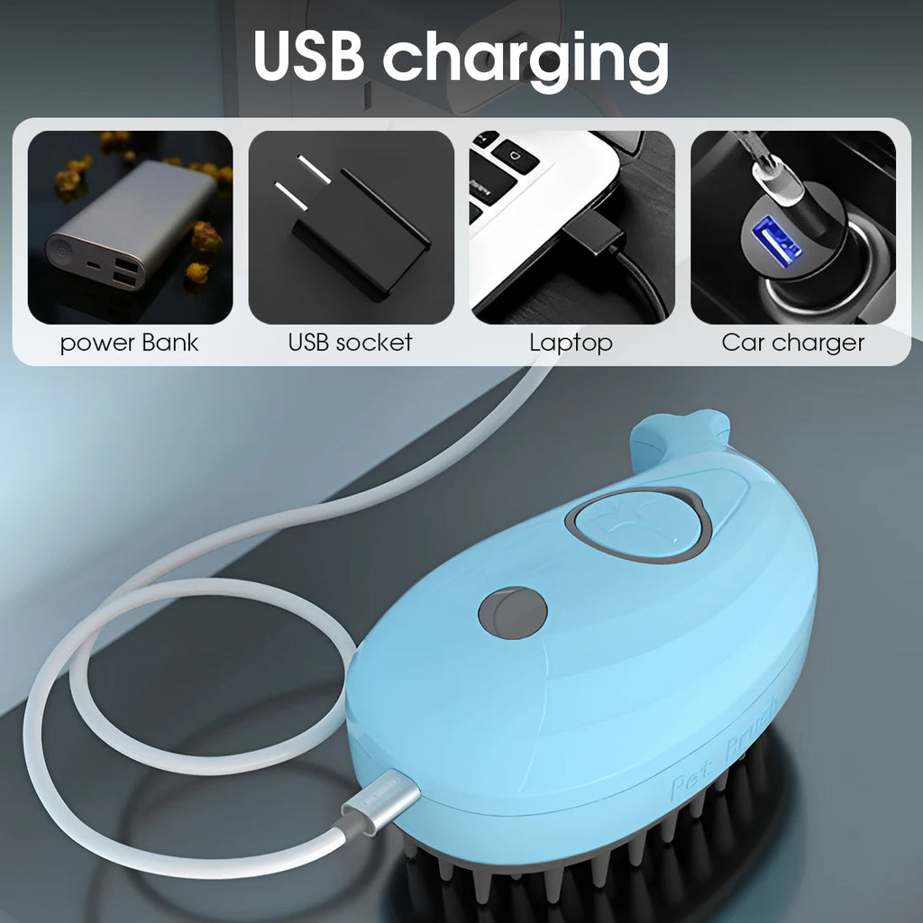 3-in-1 Spray Cat Brush Steamy Dog Brush Electric Spray Cat Hair