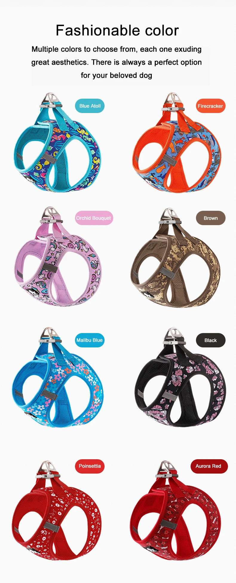 Truelove Pet Harness Soft Air Mesh Adjustable Reflective Pet Vest