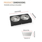 Elevated Dog Feeder Bowls Adjustable Raised Stand with Double