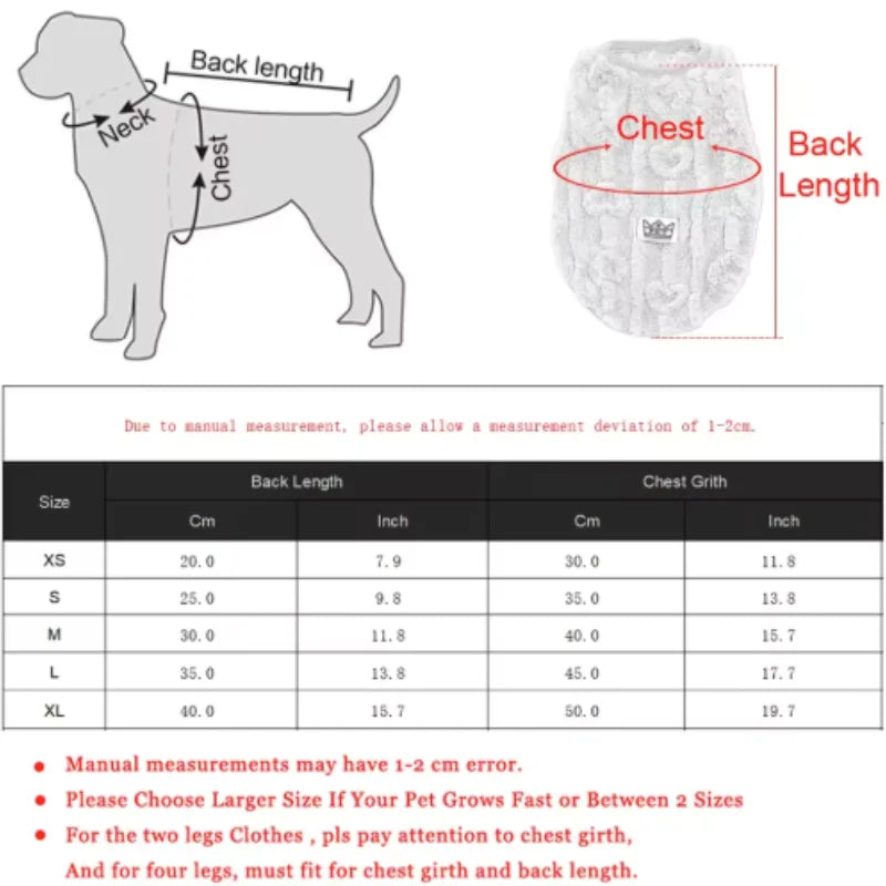 Warm Fleece Dog Jacket Autumn Winter Pet Sweatshirt Soft PUppy