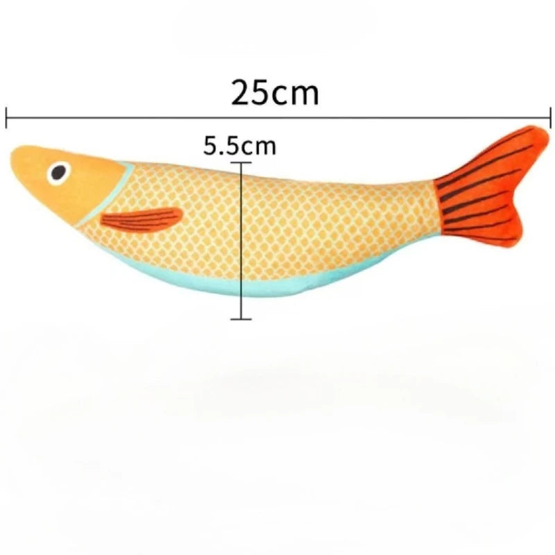 Cat Chew Plush Squeaky Toy Interactive Catnip Simulated Fish