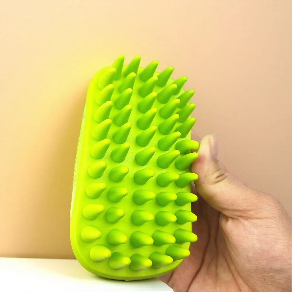Soft Silicone Pet Bath Brush: Flexible Massage & Deshedding Tool