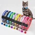 Reflective Pet Collar with Bell Adjustable Nylon Dog Cat Collar