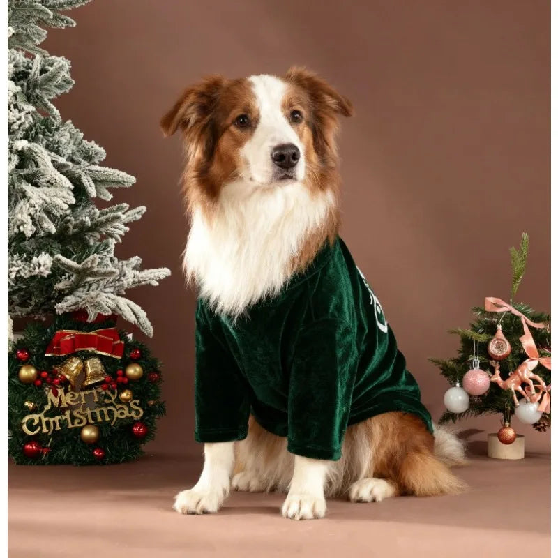 Pet Christmas Clothes Classic Merry Christmas Print Fall Winter
