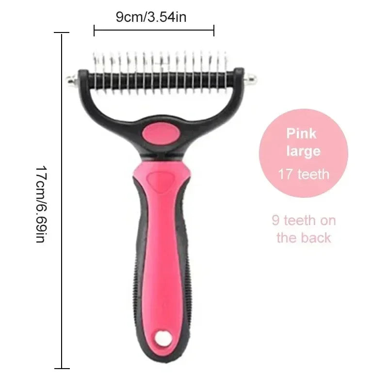 Pet Deshedding Brush Cat Comb Self Cleaning Hair Remover Grooming