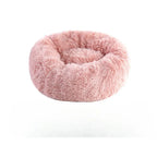 Soft Pet Cat Bed Pad Plush Warm Faux Fur Dog Calm Bed Donut Round
