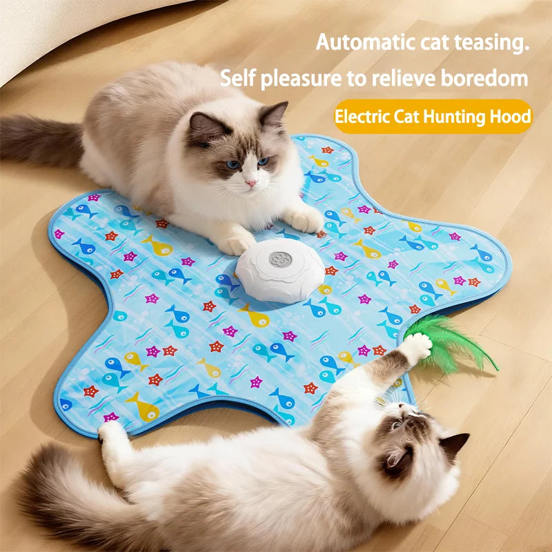 Cat Hunting Hood Toy Automatic Turntable Cat Teasing Stick Pet
