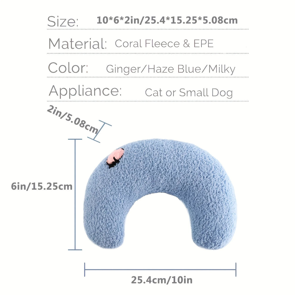 New 2026 Cat Moon Shaped Pillow Super Soft Plush Half Donut Pillow