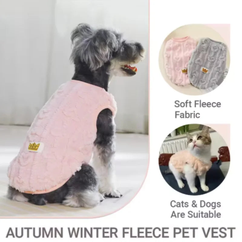 Warm Fleece Dog Jacket Autumn Winter Pet Sweatshirt Soft PUppy