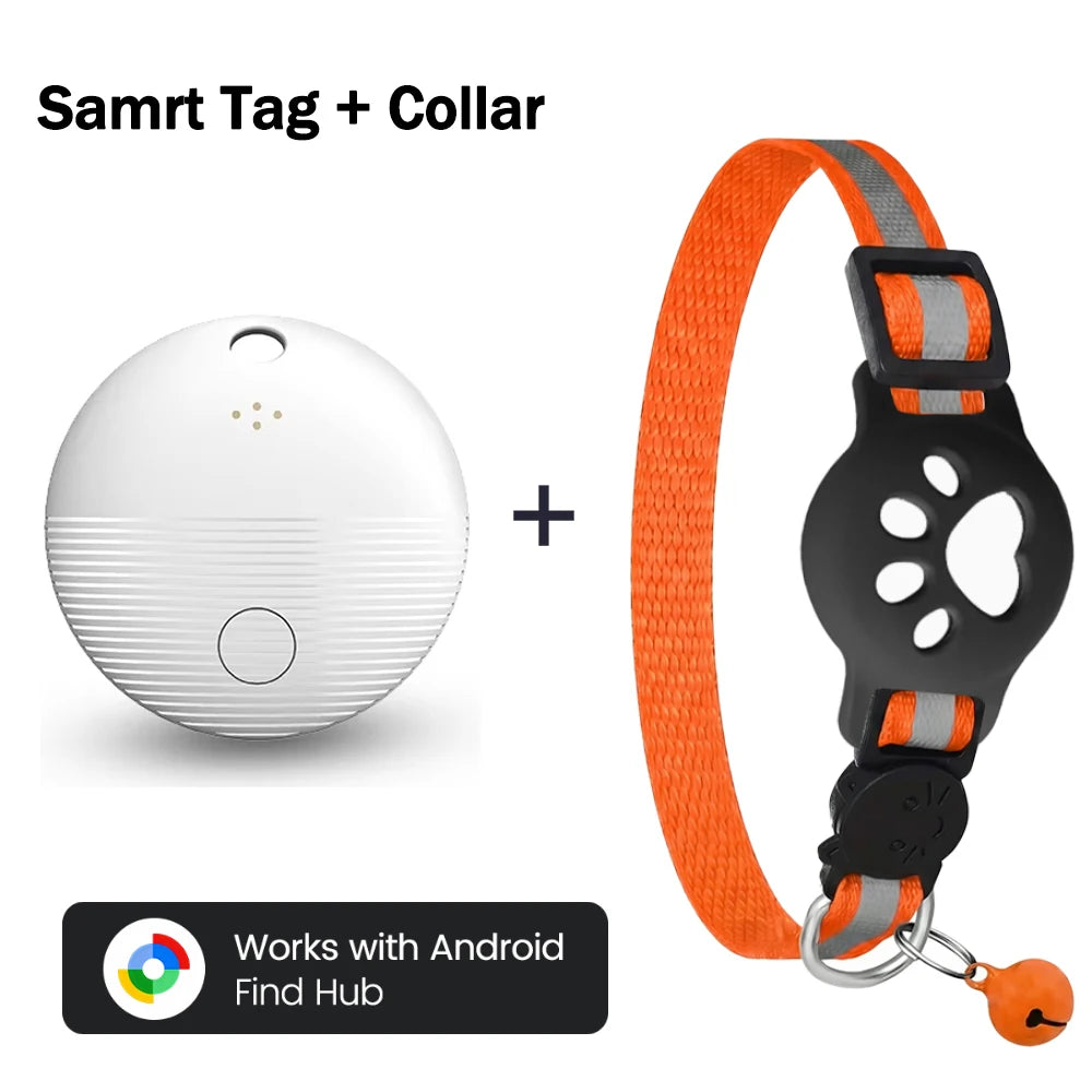 Bluetooth GPS Tracker with Cat Collar Reflective Strips Adjustable