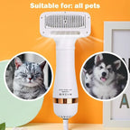 2-in-1 Pet Dog Dryer Quiet Dog Hair Dryers and Comb Brush Grooming
