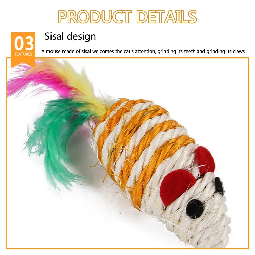 Cat Toy Variety Pack - Funny Sisal Mouse & Ball