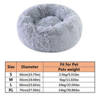 Soft Pet Cat Bed Pad Plush Warm Faux Fur Dog Calm Bed Donut Round