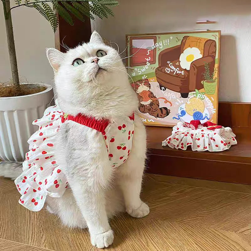 Pet Dress for Dogs & Cats - Layered Cake Style Printed Clothes