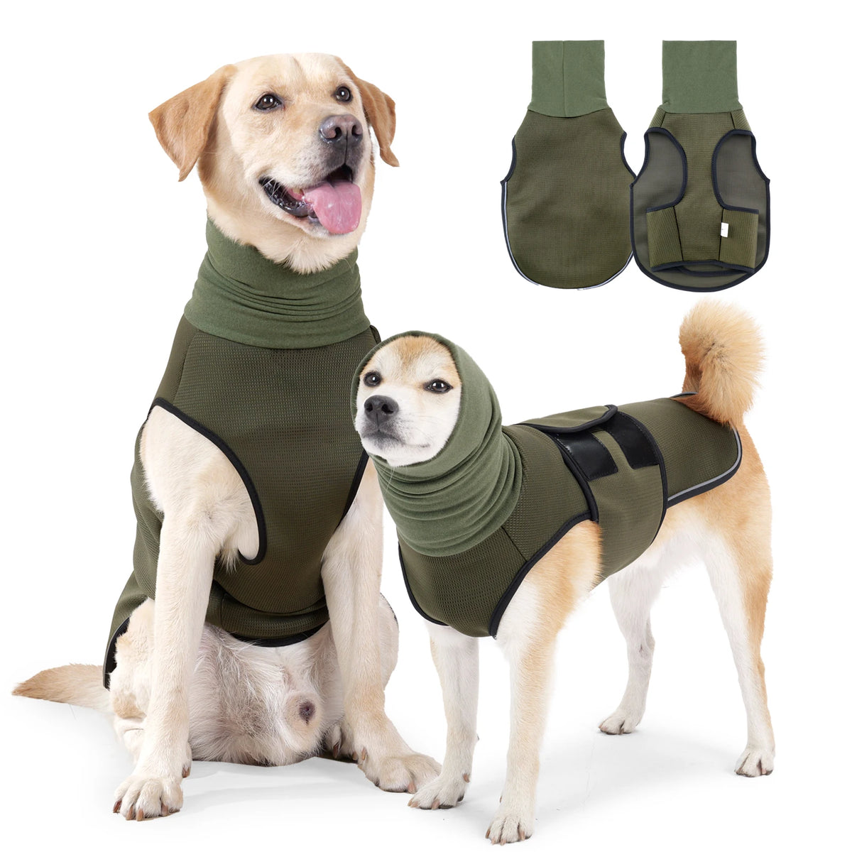 Dog Anxiety Relief Vest With Neck Warmer, Anti-Stress Calming Wrap