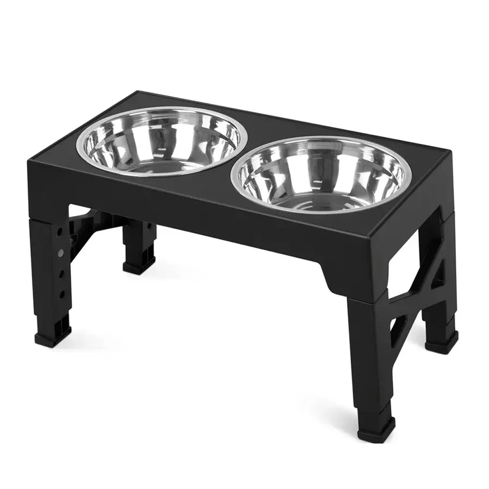 Elevated Dog Feeder Bowls Adjustable Raised Stand with Double