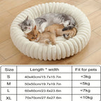 Warm Round Donut Cat Bed Ultra Soft Plush Pet Nest Cozy Deep Sleep