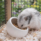 Ceramic Hamster Food Bowl Non-Slip Slanted-Edged Pet Feeding Bowl