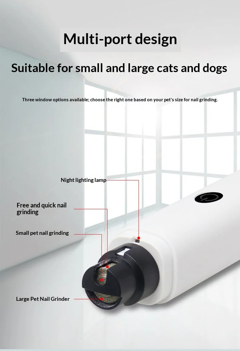 Electric Pet Nail Grinder for Dogs Cats, Quiet Claw Trimmer with