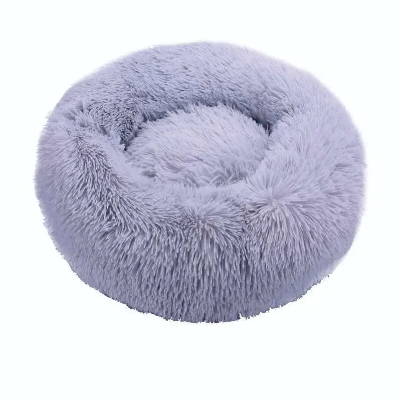 Super Soft Pet Dog Cat Bed Plush Full Size Washable Calm Bed Donut
