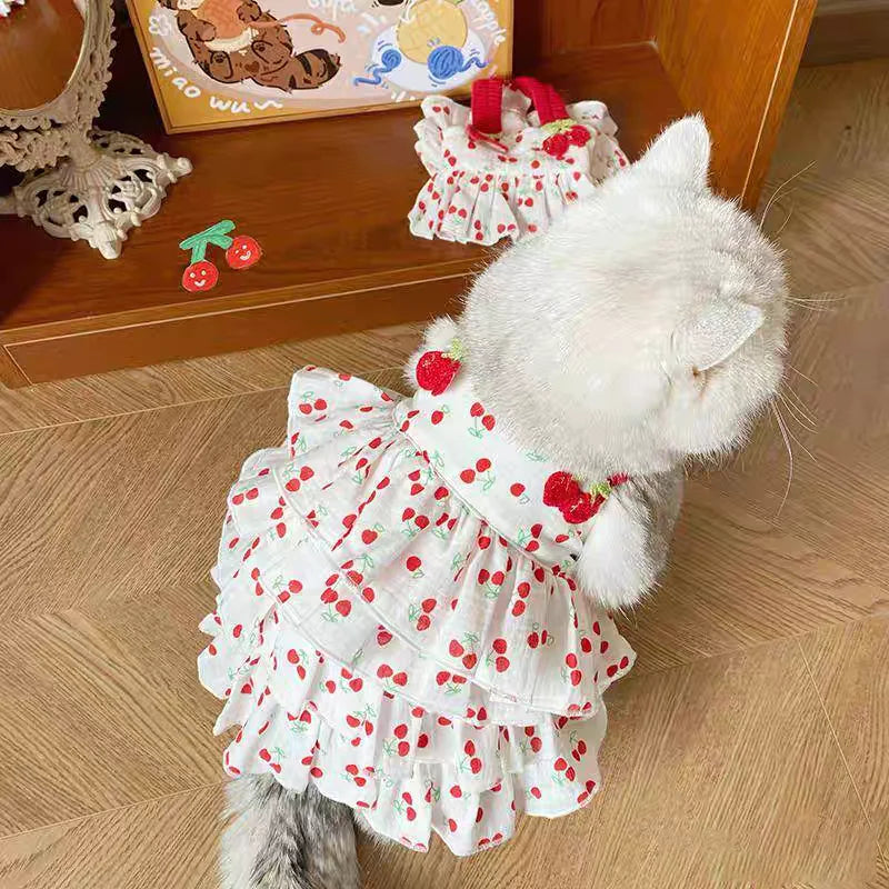 Pet Dress for Dogs & Cats - Layered Cake Style Printed Clothes