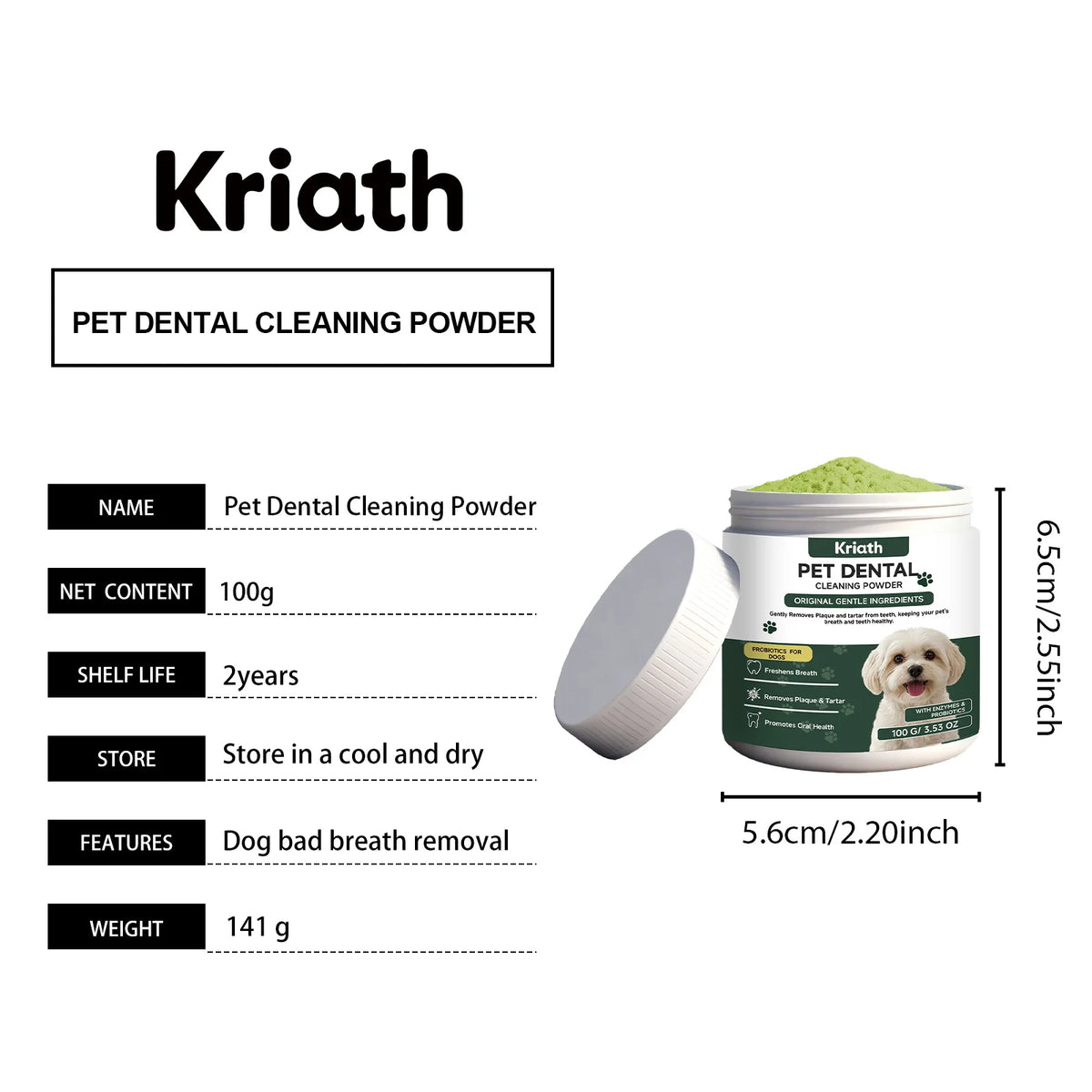 Dog Dental Care Powder Cat Breath Freshener Plaque Tartar Control Pet Oral Hygiene Natural Enzyme Teeth Cleaning Healthy Gums