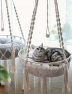 Winter Pet Hammock Cat Swing Hand Woven Cotton Rope Cats Hanging