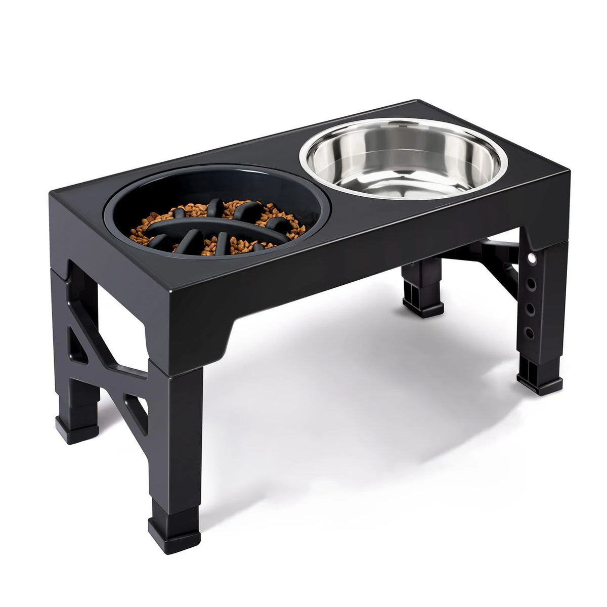 Elevated Dog Feeder Bowls Adjustable Raised Stand with Double