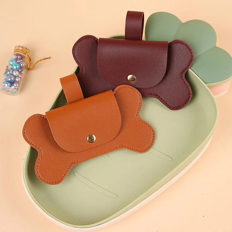 Faux Leather Portable Waste Bag Dispenser