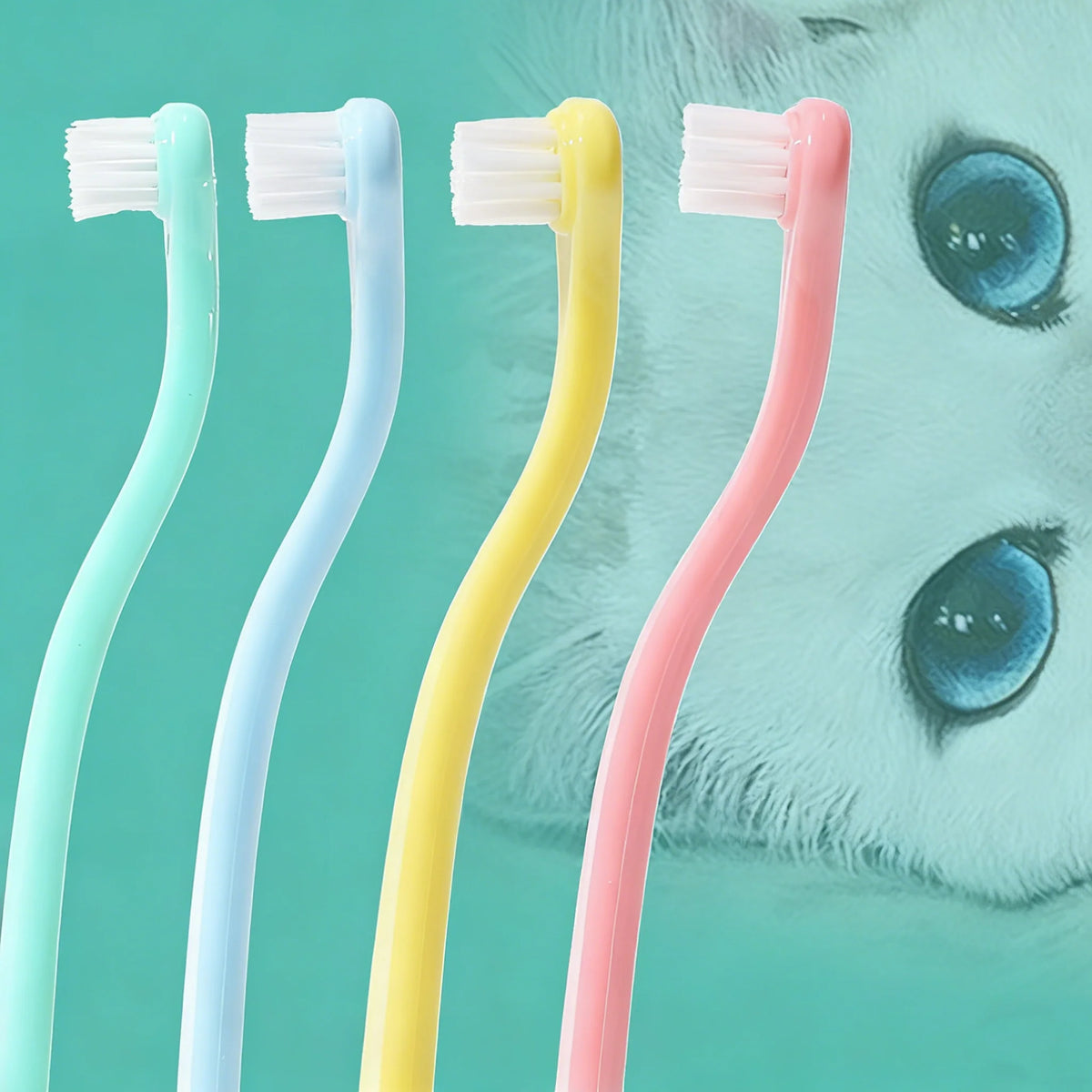 3 Pcs Pet Toothbrush Soft-bristled Toothbrush Designed For Easy Cleaning Teeth Of Cats & Dogs Suitable Small To Large Dogs, Cats