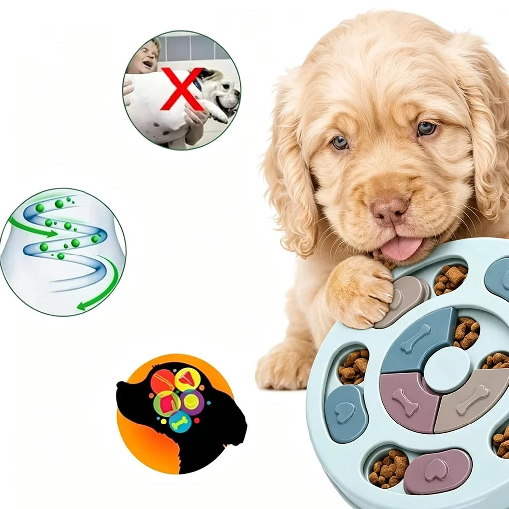 Pet Feeder Dog Slow Food Bowl PUzzle Interactive Toy Increase Iq