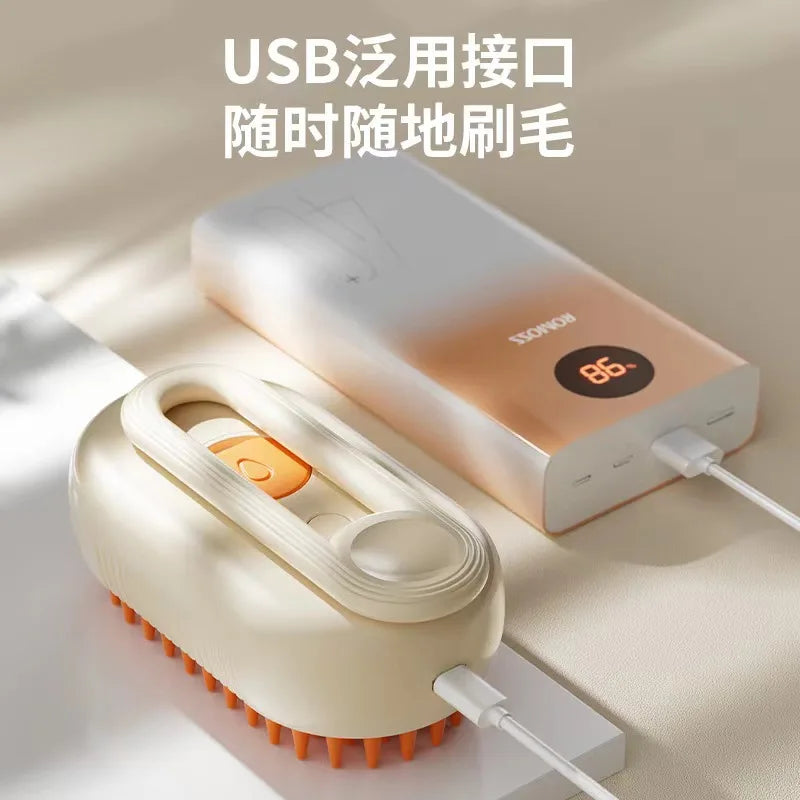 Pet Steam Brush Cat Dog Cleaning Steamy Spray Massage Beauty Comb