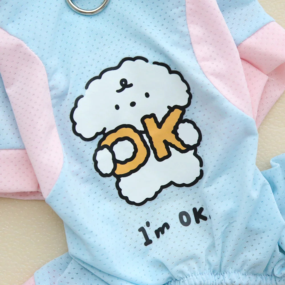 Pet Cool Breathable Cool Clothes Cat and Dog Ice Silk Cooling Four