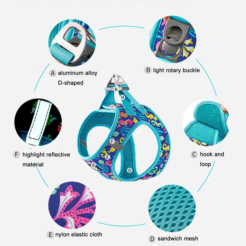 Truelove Pet Harness Soft Air Mesh Adjustable Reflective Pet Vest