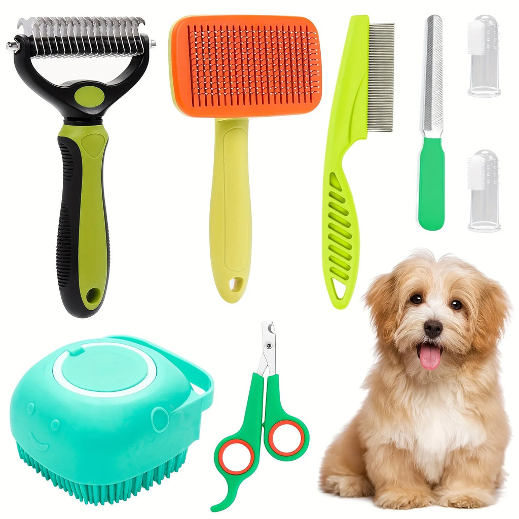 Combo Set Cat Brush Beauty Kit with Pet Nail Clippers and Files