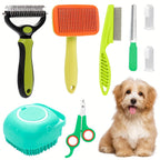 Combo Set Cat Brush Beauty Kit with Pet Nail Clippers and Files