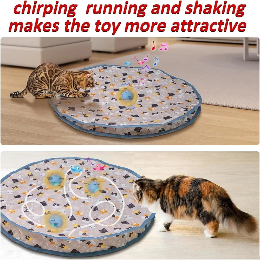 Smart Interactive Cat Toys Ball Fast Rolling in Pouch Hide and