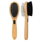 Dual-Sided Boar Bristle Pet Brush: Massage & Deshedding Grooming