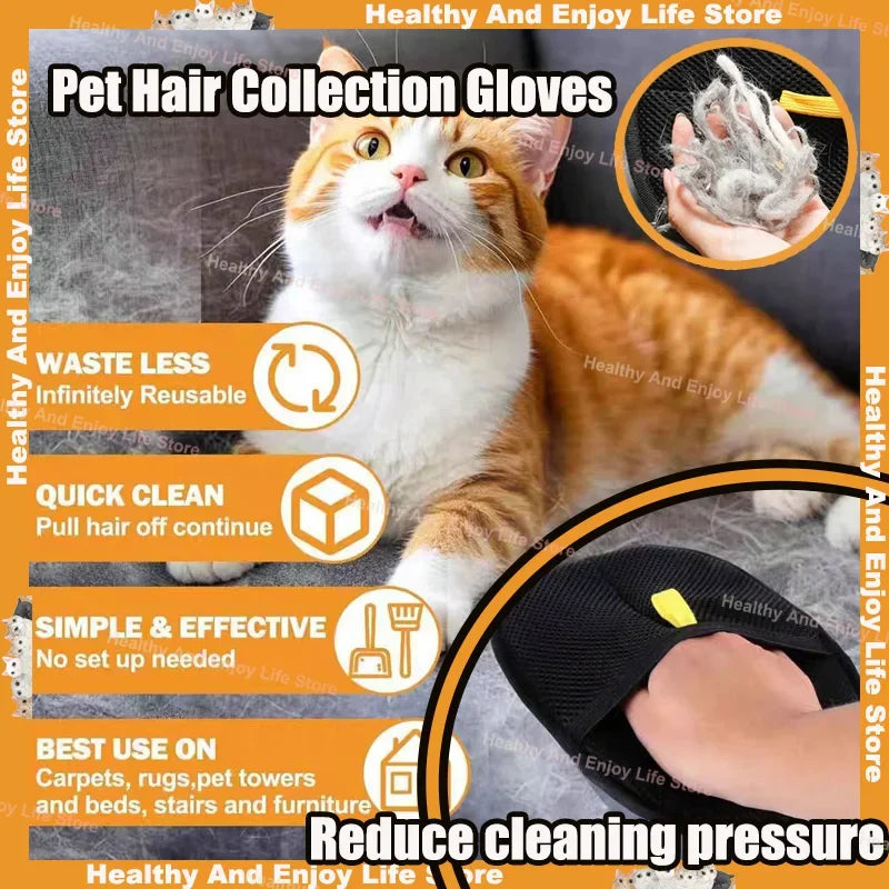 Double-Sided Pet Hair Remover Glove, Multi-Functional Pet Grooming