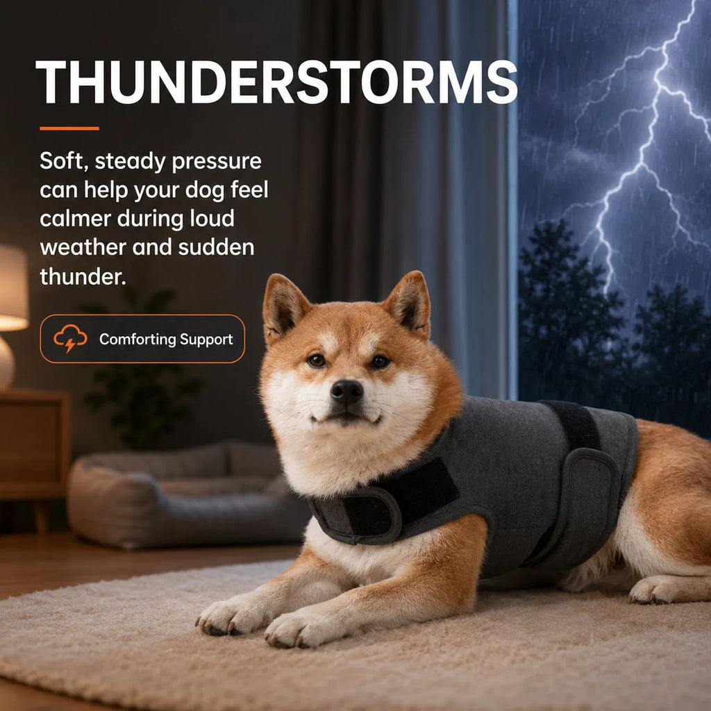 Dog Anxiety Vest Calming Wrap Adjustable Hook And Loop Soft Cotton