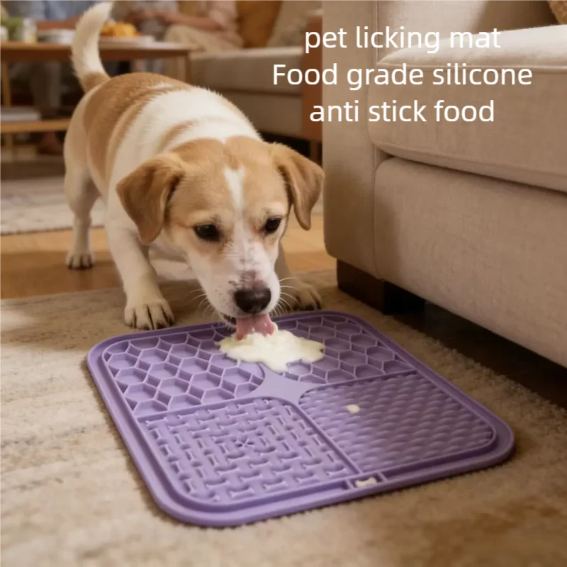 Pet Lick Silicone Mat Dogs Pet Slow Food Plate for Dog Bathing