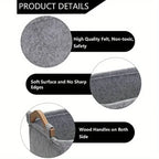 Stylish Felt Pet Toy Storage Basket - Durable Organizer for Cat &