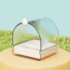 Transparent Bird Bath Cage Splash Proof Food Holder Box Bird
