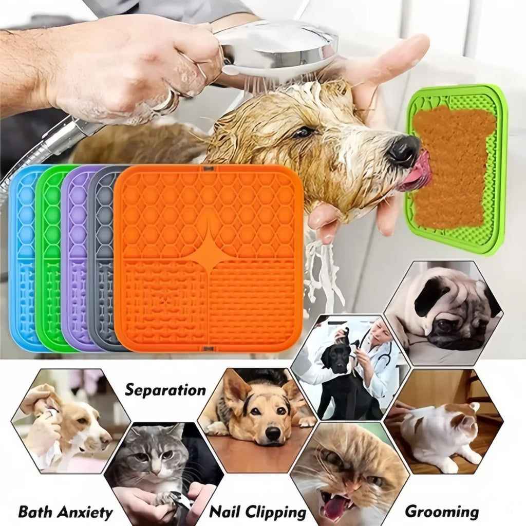Pet Lick Silicone Mat with Suction Cup Slow Food Bowl Anti-Choking