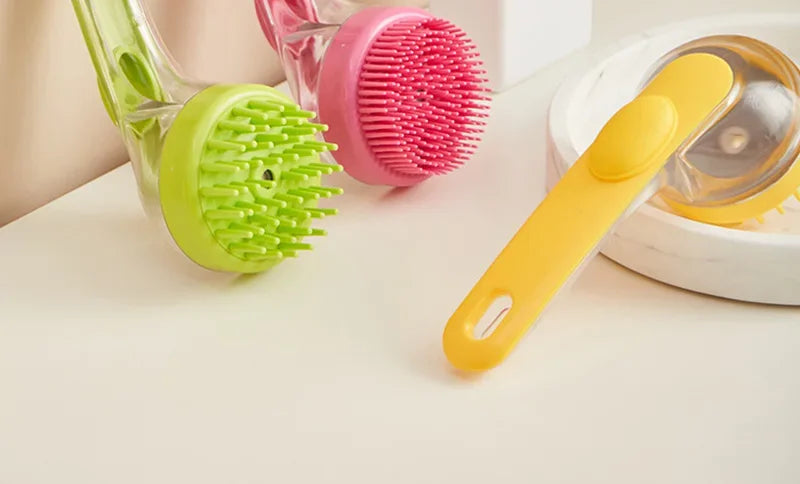 Long Handle Dog Cleaning Brush Soft Silicone Pet Bathing Brush Pet