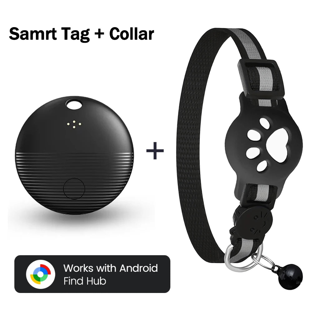 Bluetooth GPS Tracker with Cat Collar Reflective Strips Adjustable
